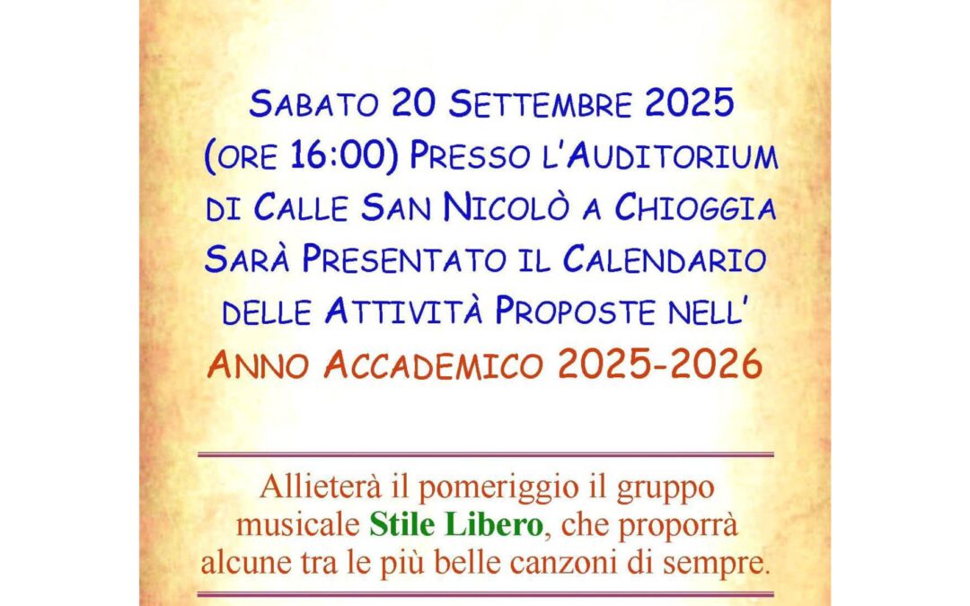 Presentazione anno accademico 2025 – 2026
